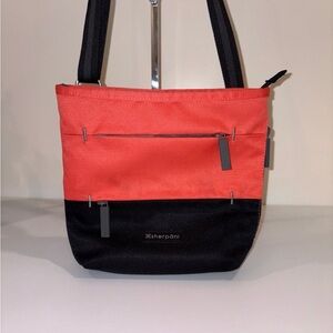 Sherpani Coral and Black Shoulder Bag